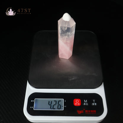 Clear Quartz And Rose Quartz Tower
