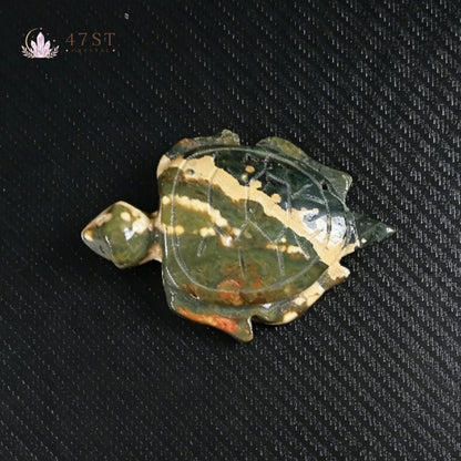 Ocean Jasper Turtle Carving
