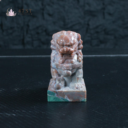 Ocean Jasper Foo Dog Seal Carving