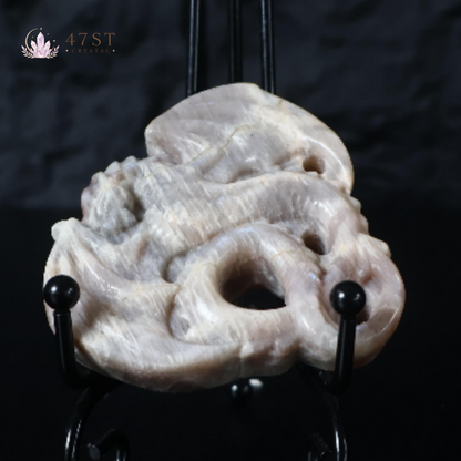White Moonstone Pterosaur Carving