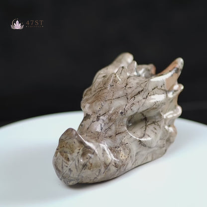 Picture Jasper Dragon Head Carving