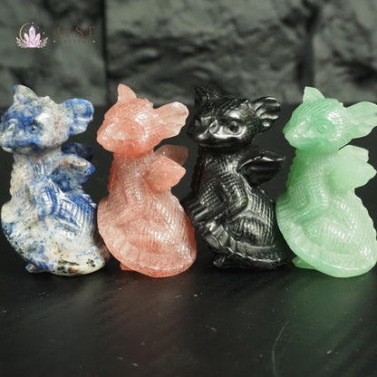 Mini Crystal Dragon Carving