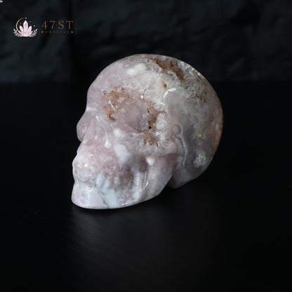 Pink Amethyst Skull Carving