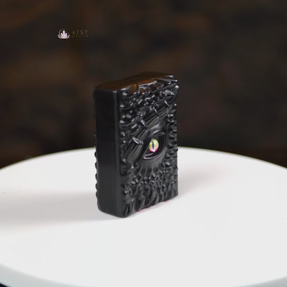 Obsidian Dragon Eye Book Carving