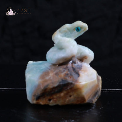 Caribbean Calcite Snake Carving