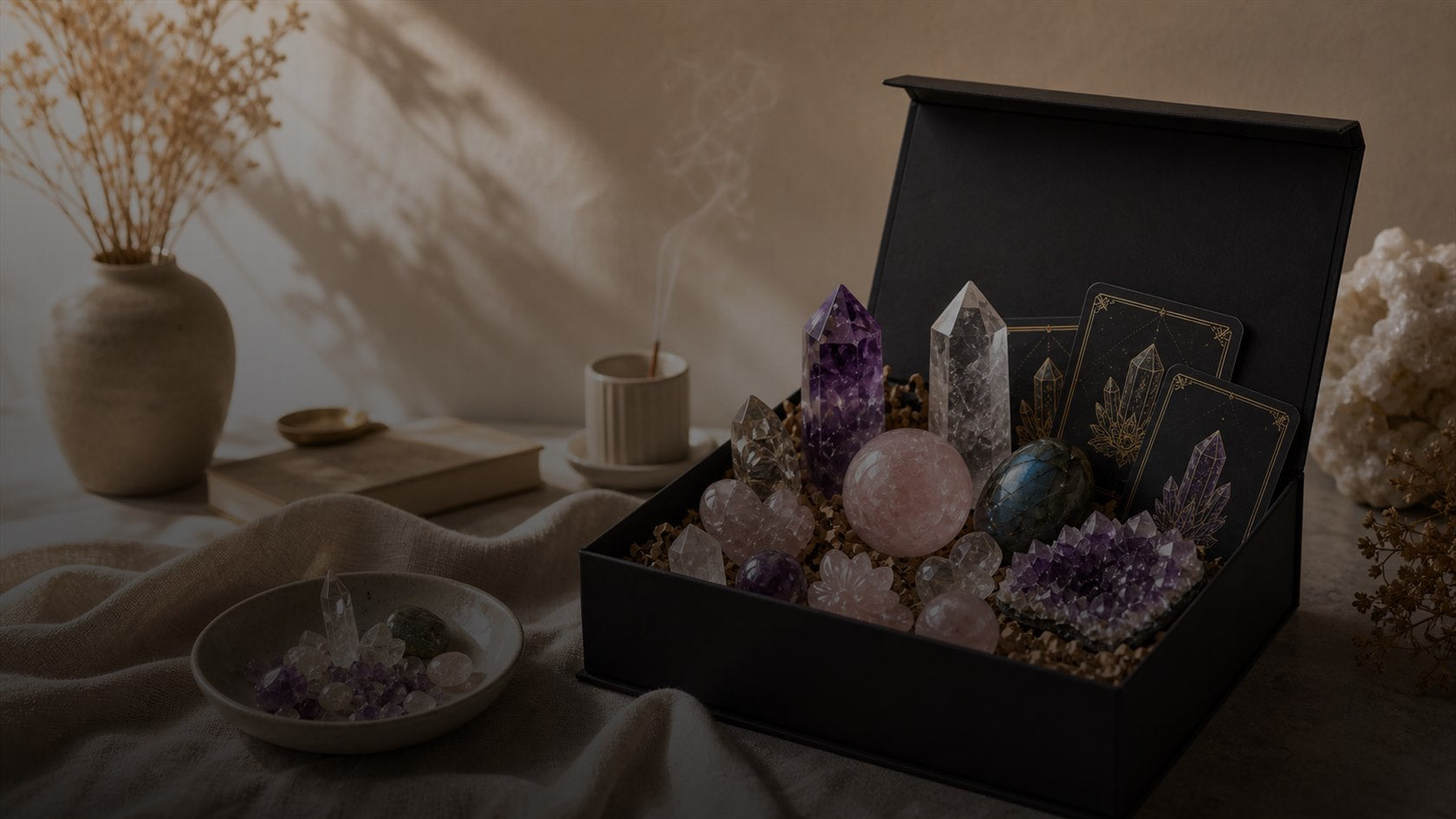 Black Crystal Mystery Box with reveal cards